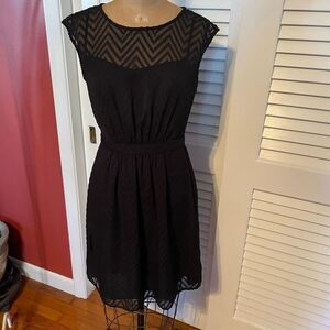 J CREW | black chevron overlay mini dress 0